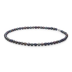 Colier perle naturale baroque negre cu reflexii si argint 45 cm DiAmanti BDB47-G (Argint 925‰ 0,5 g.)